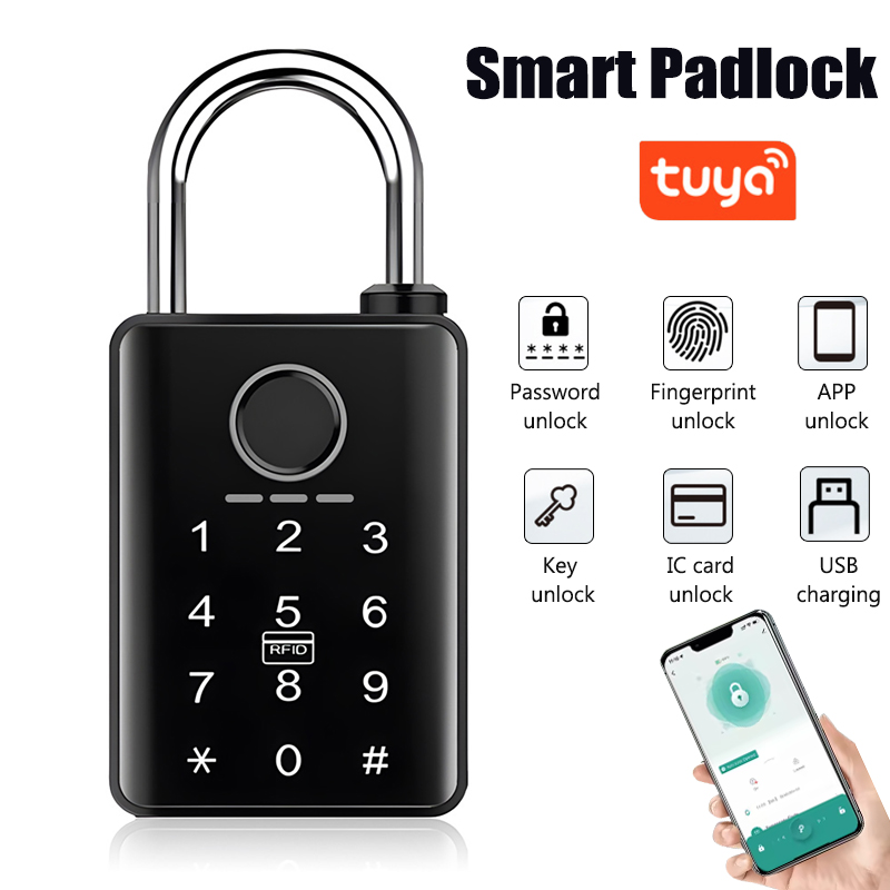 Smart Home Door Lock - Tuya Smart Door Lock Fingerprint Padlock