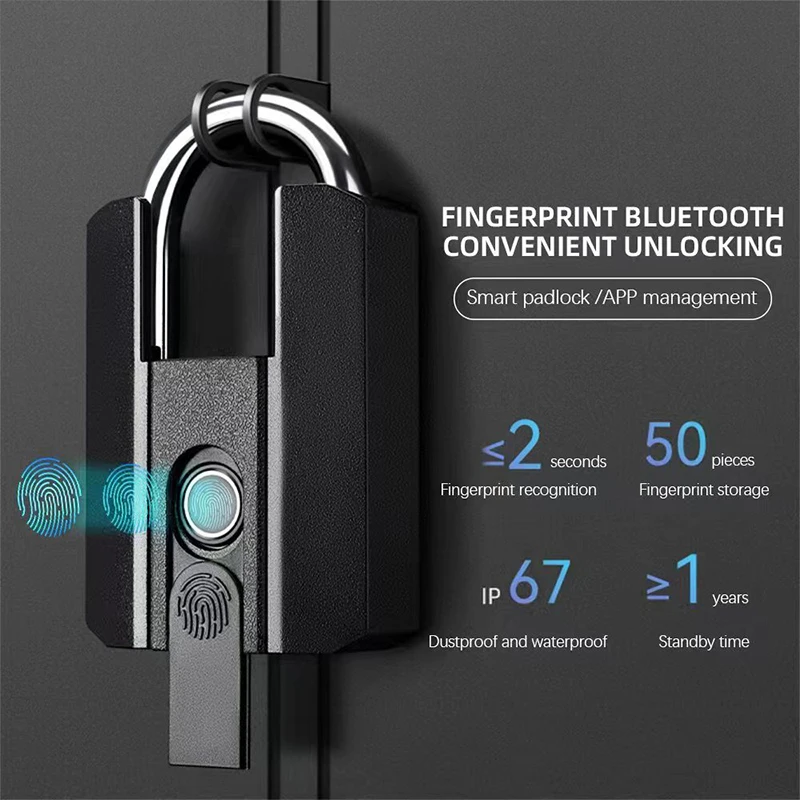 Smart Home Door Lock - Smart Fingerprint Padlock TTLock Bluetooth APP+Program+Fingerprint+Key