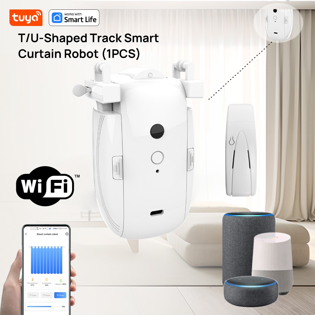 Smart Home Hub Matter - Tuya Smart WiFi Curtain Robot (1PCS