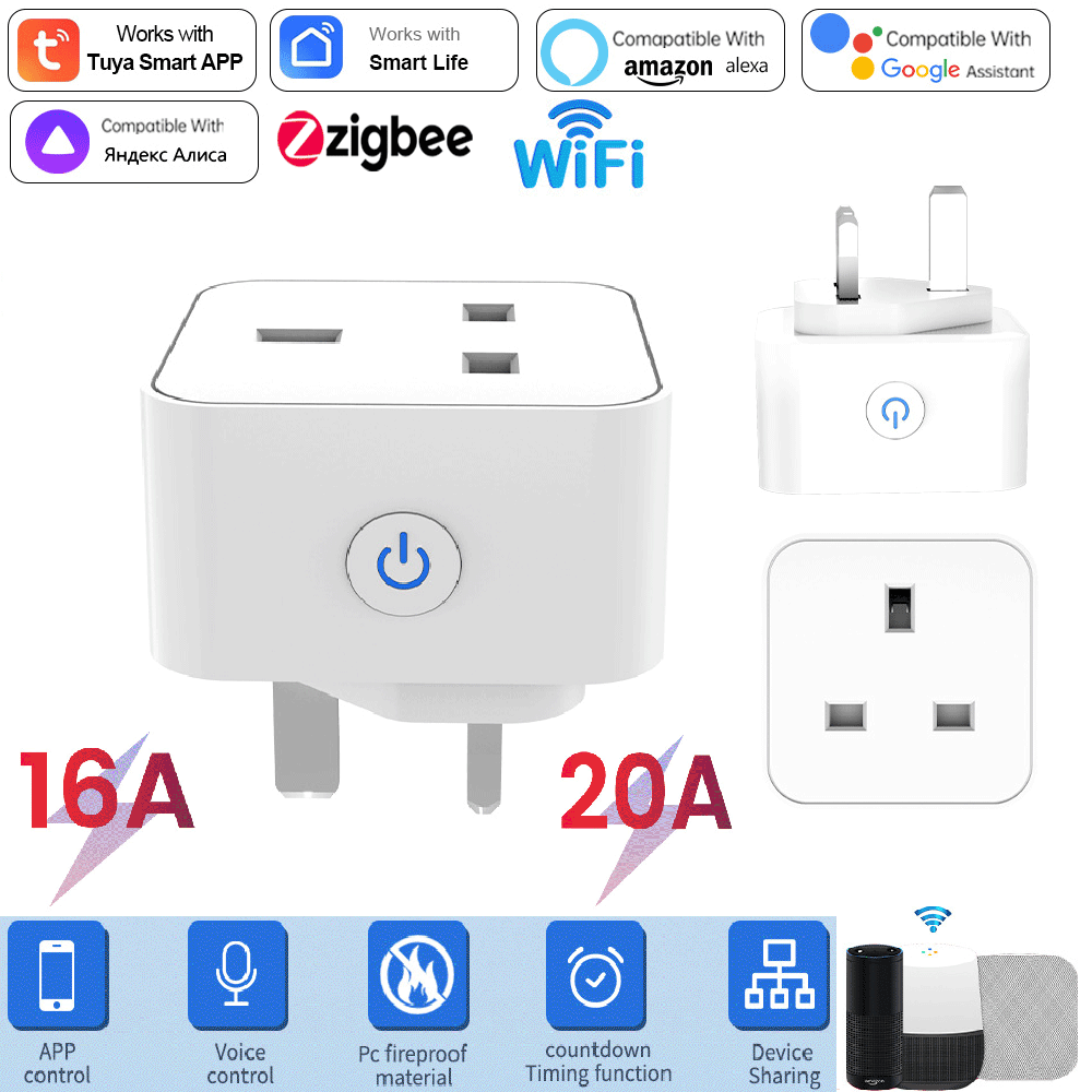 Smart Wall Socket - Tuya Smart Socket 16A/20A WiFi or
