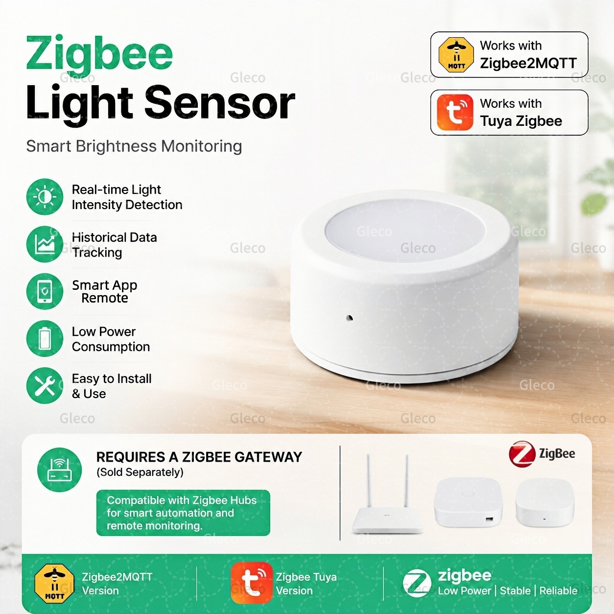 Zigbee Gateway - ZigBee Luminance Light Sensor Brightness Illumination