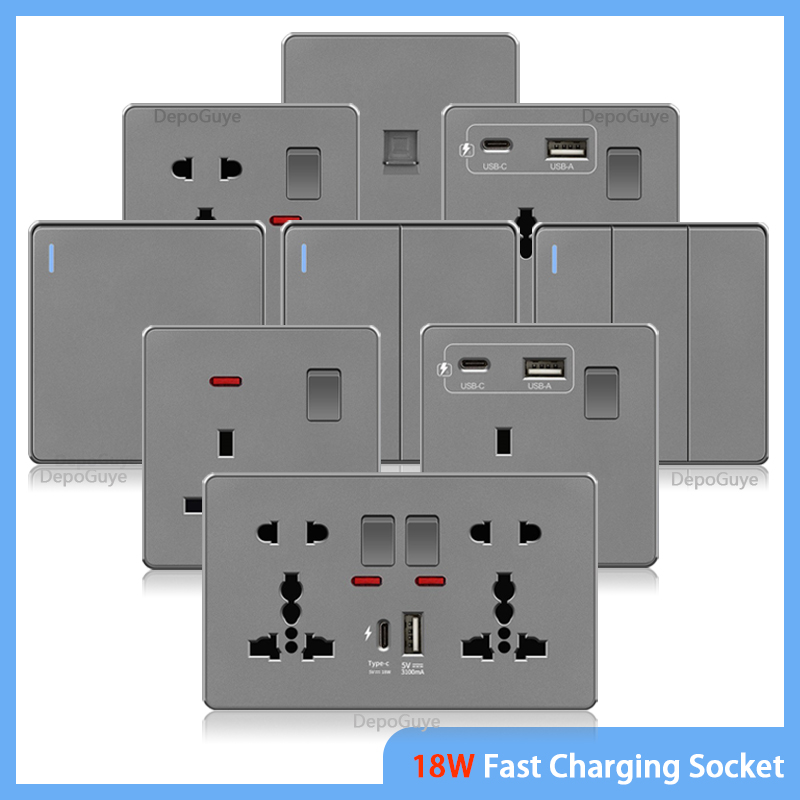 Smart Wall Socket - UK 13A with USB Type-c 18W