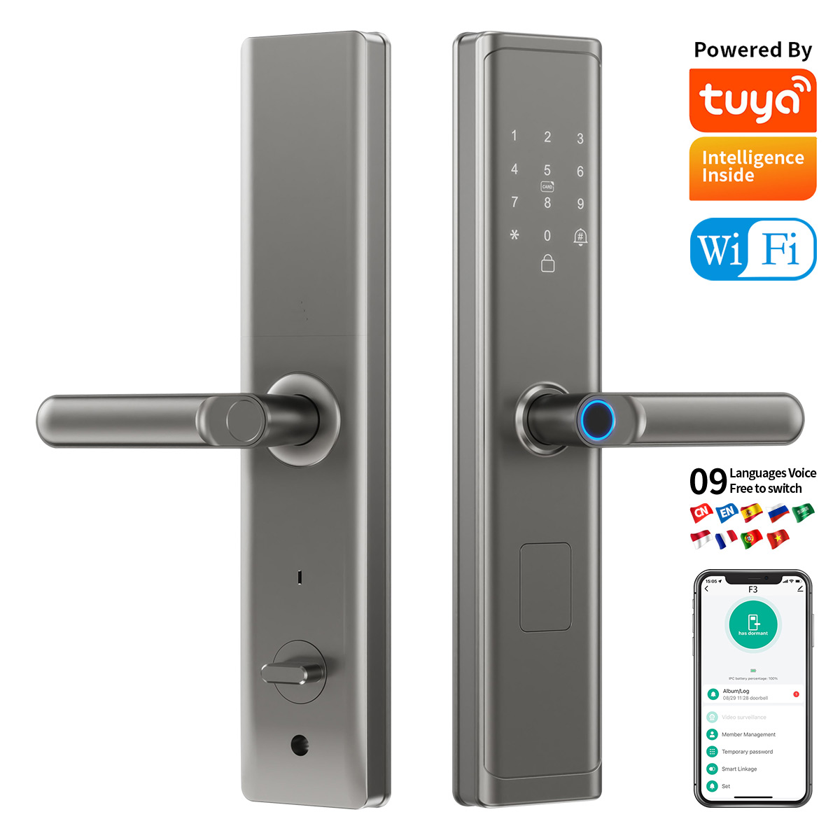 Smart Home Door Lock - Tuya Wifi TTlock App Fingerprint Smart