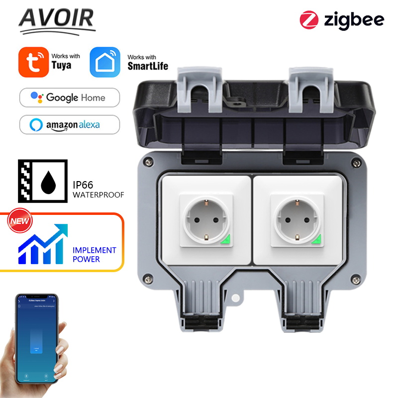 Smart Outdoor Plug - Avoir Tuya Zigbee Electrical Sockets IP66