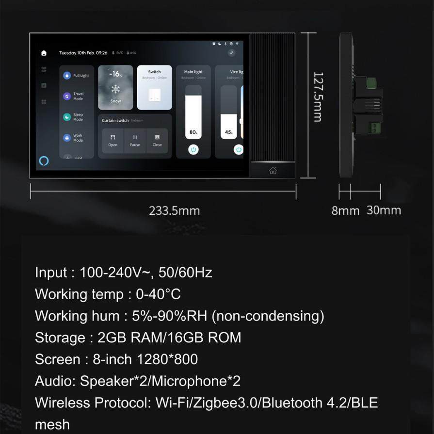 8-Inch Control Panel With Infr - Zigbee Gateway recension och pris