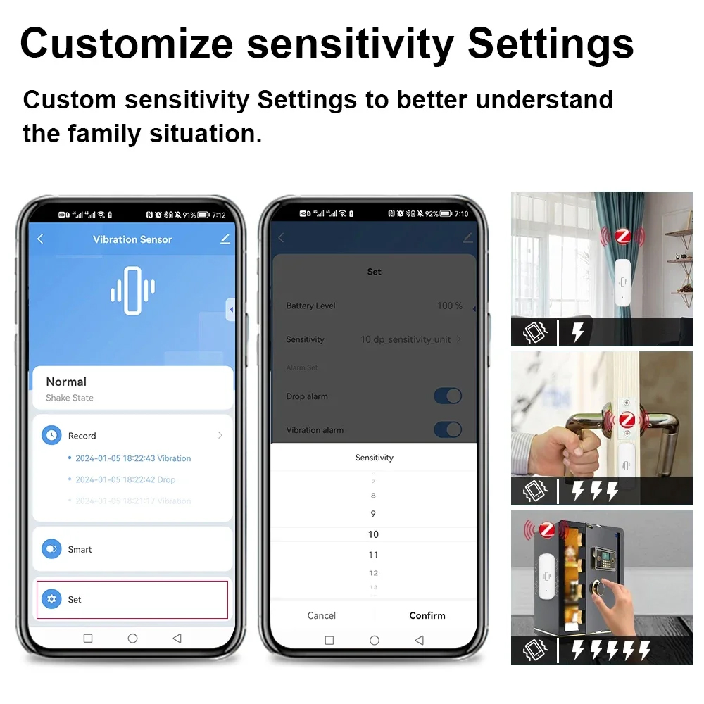 Smart ZigBee Vibration Sensor  - Smart Home Monitoring recension och pris