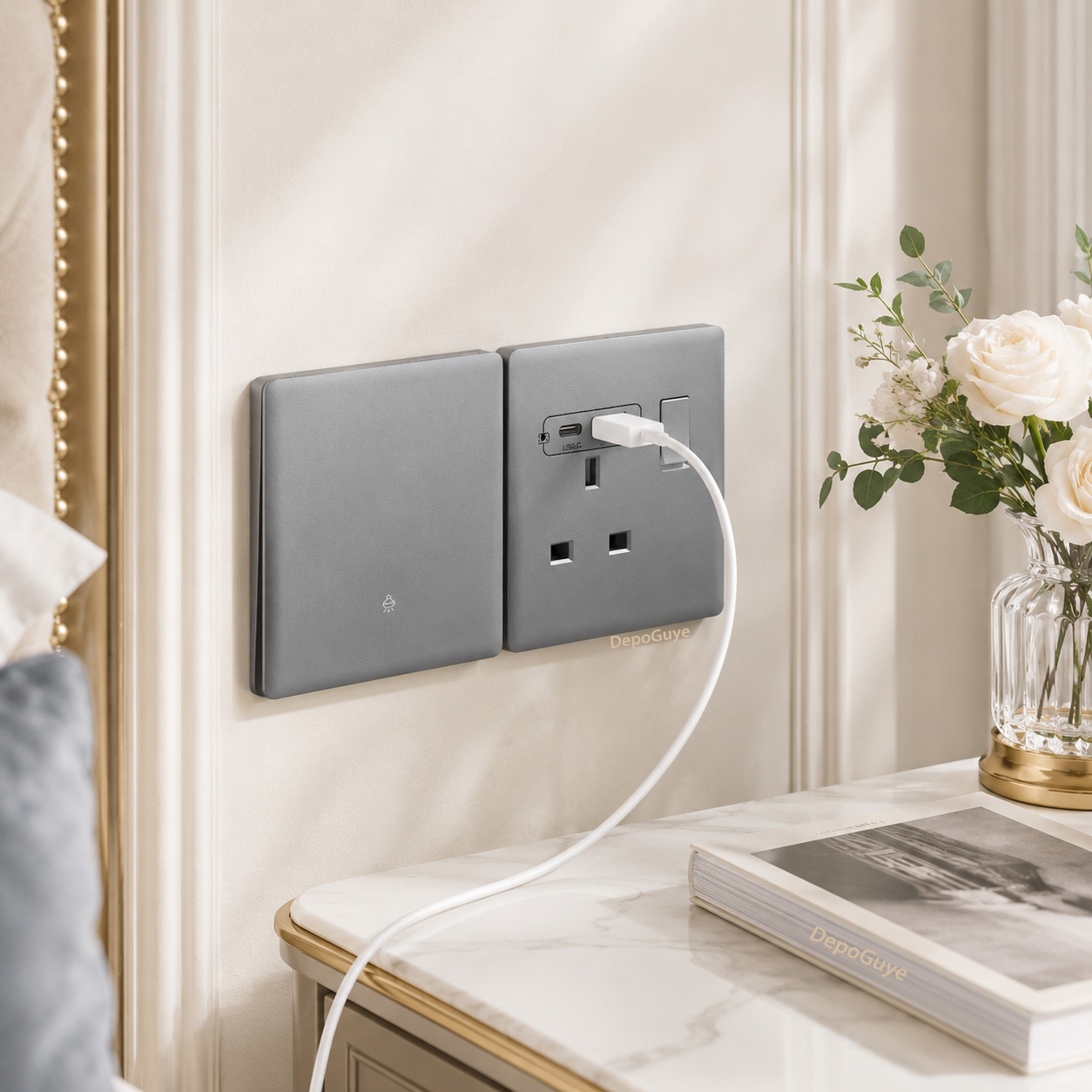 Ultra-Thin UK Power Socket 13A - Smart Wall Socket recension och pris