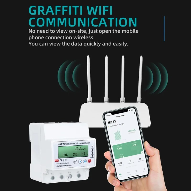 4P 1-100A WiFi Photovoltaic Sm - Smart Home Monitoring recension och pris