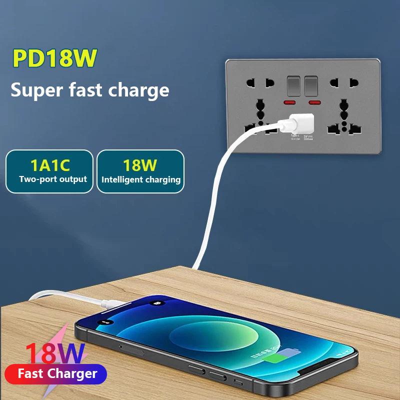 UK 13A with USB Type-c 18W Qui - Smart Wall Socket recension och pris