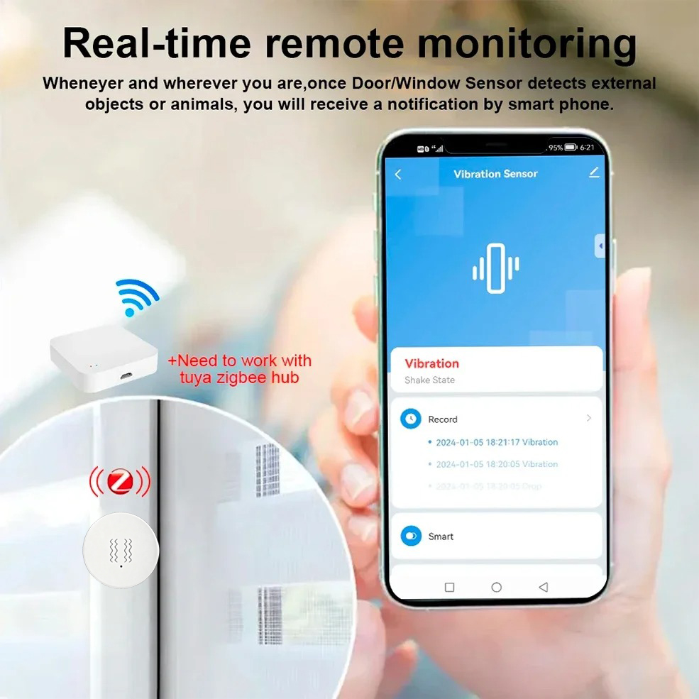 Tuya ZigBee Smart Vibration &  - Smart Home Monitoring recension och pris