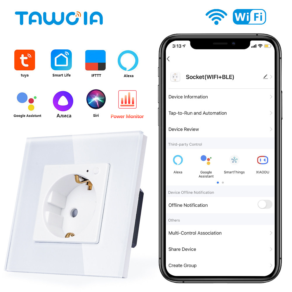 TAWOIA Wifi Wall Socket EU Sta - Smart Home For Windows recension och pris