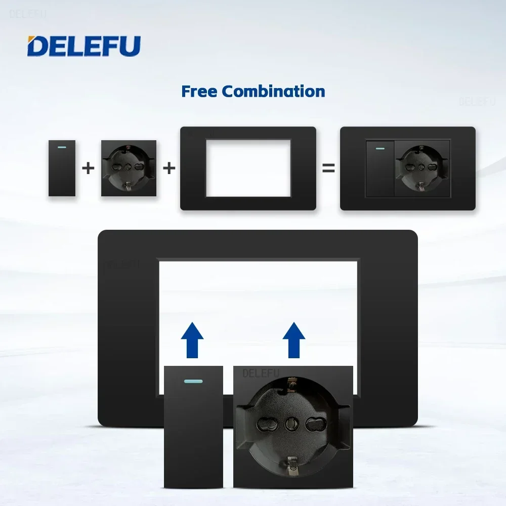 DELEFU Black Retardant PC Ital - Smart Wall Socket recension och pris