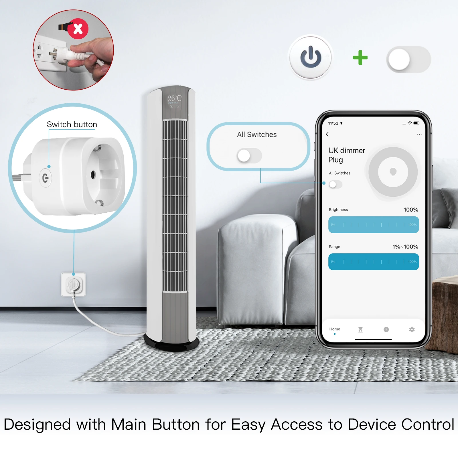MOES Tuya WiFi Smart Plug Dimm - Smart Wall Socket recension och pris