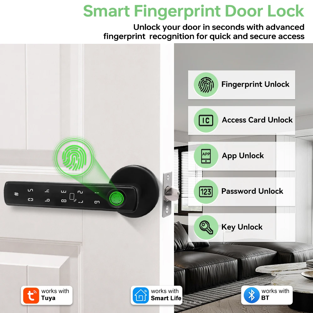Tuya Bluetooth Smart Fingerpri - Smart Home Door Lock recension och pris