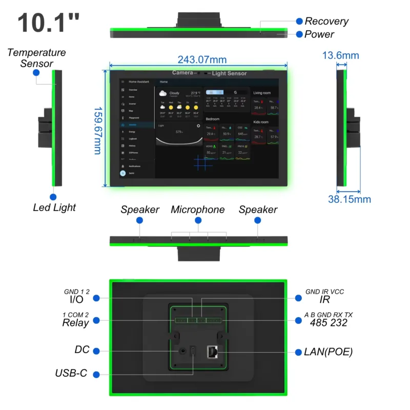 Home Assistant 10.1 Inch Andro - Zigbee Gateway recension och pris