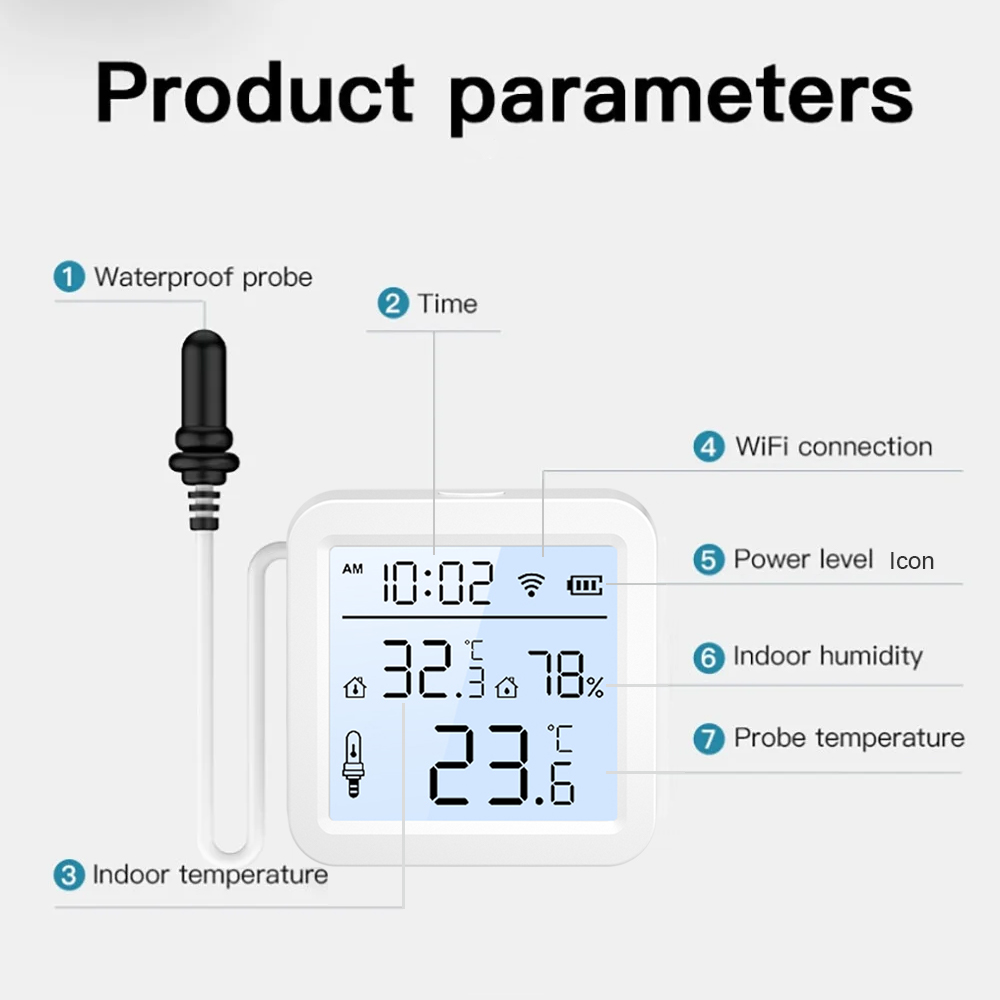 WiFi Humidity Temperature Sens - Smart Home Monitoring recension och pris